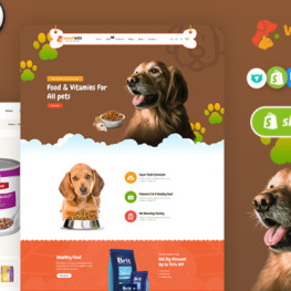 WoofWild Pet Food Accessories Store Shopify Theme # 310298