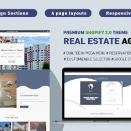 Navy Home Agency for Real Estate Shopify Theme # 318760