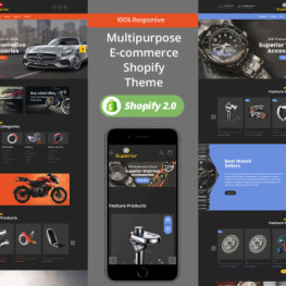Superior Car Auto Jewellery Watch Shopify Theme # 318957