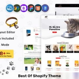 Paws Claws Pet and Animal Care Pet Shopify Theme # 327785