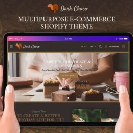 Dark Choco Cake Choclate Bakery Coffee Shopify Theme # 329817