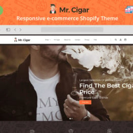 Mr Cigar Stogie Tobacco Cigarette os Shopify Theme # 330333