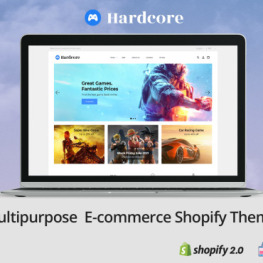 Hardcore Game Adventure Deal VideoGame Shopify Theme # 335979