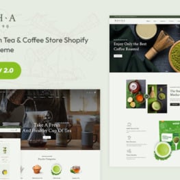 Mocha Organic Green Tea Coffee Store Shopify Theme # 337898