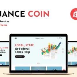 Finance Coin Finance Services Shopify Theme # 339306