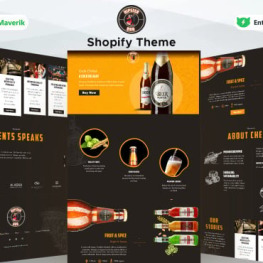 Hipster Bar Night Club Beer Food Drink Shopify Theme # 340362