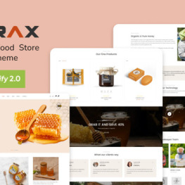 Arrax Honey Food Store Shopify Theme # 341072