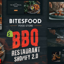 Bitesfood BBQ Grill Restaurant Shopify Theme # 341075