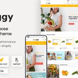 Veggy Multipurpose Grocery food Shopify Theme # 346805