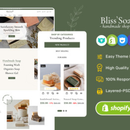 BlissSoap Crafted for Handmade Soap Shopify Theme # 359907