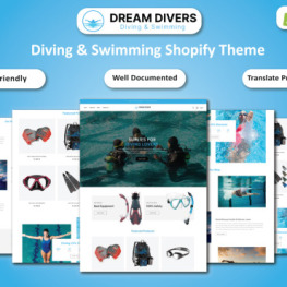 Dream Divers Diving Swimming Shopify Theme # 368674