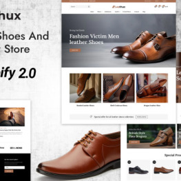 Leathux Leather Shoes Footwear Store Shopify Theme # 370608