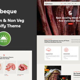 Barbeque BBQ Meat Food Multipurpose Shopify Theme # 370613