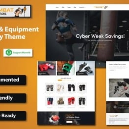 Luxe Combat Boxing Kit Equipment Shopify Theme # 372680