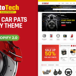 Autotech Automotive Car Spare Parts Shopify Theme # 377112