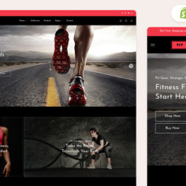 FitFlex Gym Fitness Equipments Shopify Theme # 379308