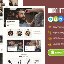 HairCuttz Modern For Barber Shop Shopify Theme # 382827