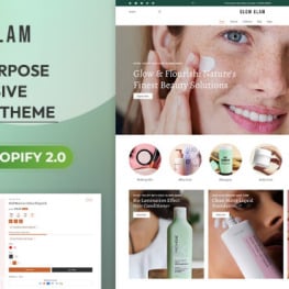 Glowglam Cosmetics Beauty Cosmetics Shopify Theme # 390487