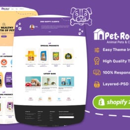 PetRoof Animal Pets Care Shopify Theme # 390611