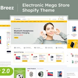 Techbreez Multipurpose Electronics Shopify Theme # 390614
