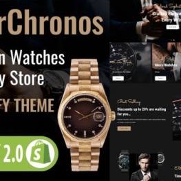 NoirChronos Watches Fashion Dark Shopify Theme # 394689