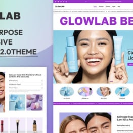 Glowlab Beauty Cosmetics Skincare Shopify Theme # 394693