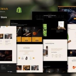 Gentleman Tobacco Cigar Store Shopify Theme # 404585
