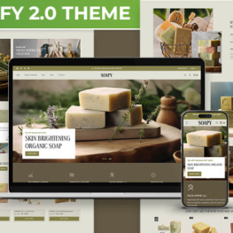 Soapy Crafted Handmade Soap Soy Shopify Theme # 411499