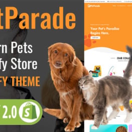 PetParade Animals Pets Store Shopify Theme # 416622