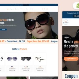 EyeTech Modern Eyeglass Lens Store Shopify Theme # 419083