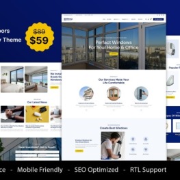 Glassy Windows and Doors Services Shopify Theme # 429615