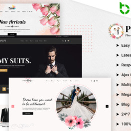 Peony Flower and Suit with Wedding Shopify Theme # 430149