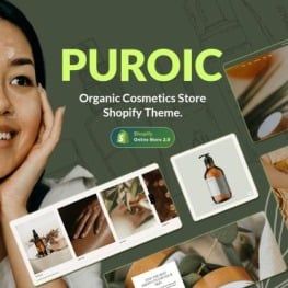Puroic Organic Cosmetics Skin Care Shopify Theme # 430831