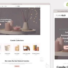 FlamiGlo Elegant Candle Store Shopify Theme # 436112