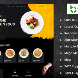 Crimson Food Responsive for eCommerce Shopify Theme # 441020