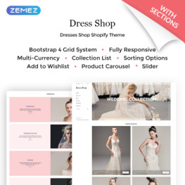Dress Shop Sophisticated Wedding Shopify Theme #68113