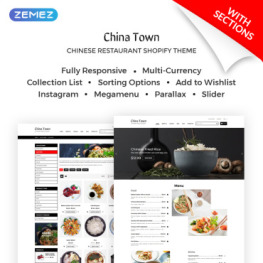 China Town Sushi Restaraunt Shopify Theme #68687