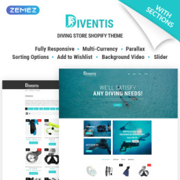 Diventis Diving Equipment Online Store Shopify Theme #69556