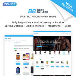 Body Builder Sport Nutrition Shopify Theme #69649