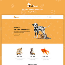 PetFood Pet Sitter Shop Animal Care Shopify Theme #70201