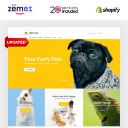 Meoow Cute Pet Shop Shopify Theme #70611