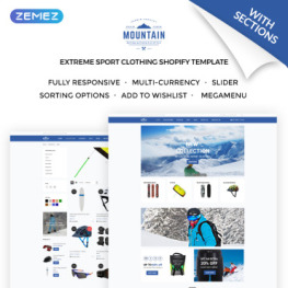 Mountain Extreme Sport Clothing Store Shopify Theme # 71921