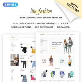 Lilu Fashion Baby Clothing Shopify Theme #71980