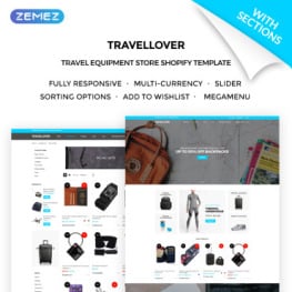 TravelLover Travel Equipment Store Shopify Theme #72048
