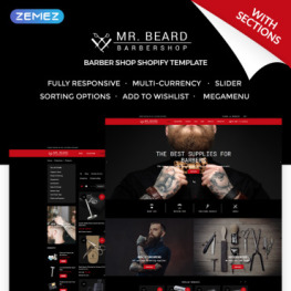 Mr Beard Brutal Barbershop Shopify Theme #73211