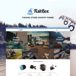 FishBox Attractive Fishing Hunting Shopify Theme #74087