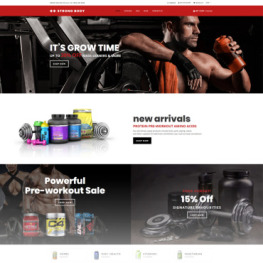 Strong Body Sports Nutrition Shopify Theme #74859