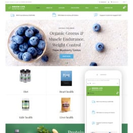 Green Life Nutrition Responsive Simple Shopify Theme #76188