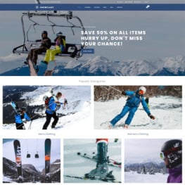 Snowflake Skiing Online Shop Clean Shopify Theme #76831