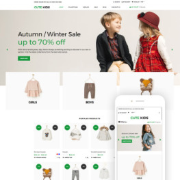 Cute Kids Fashion Responsive Clean Shopify Theme #76991